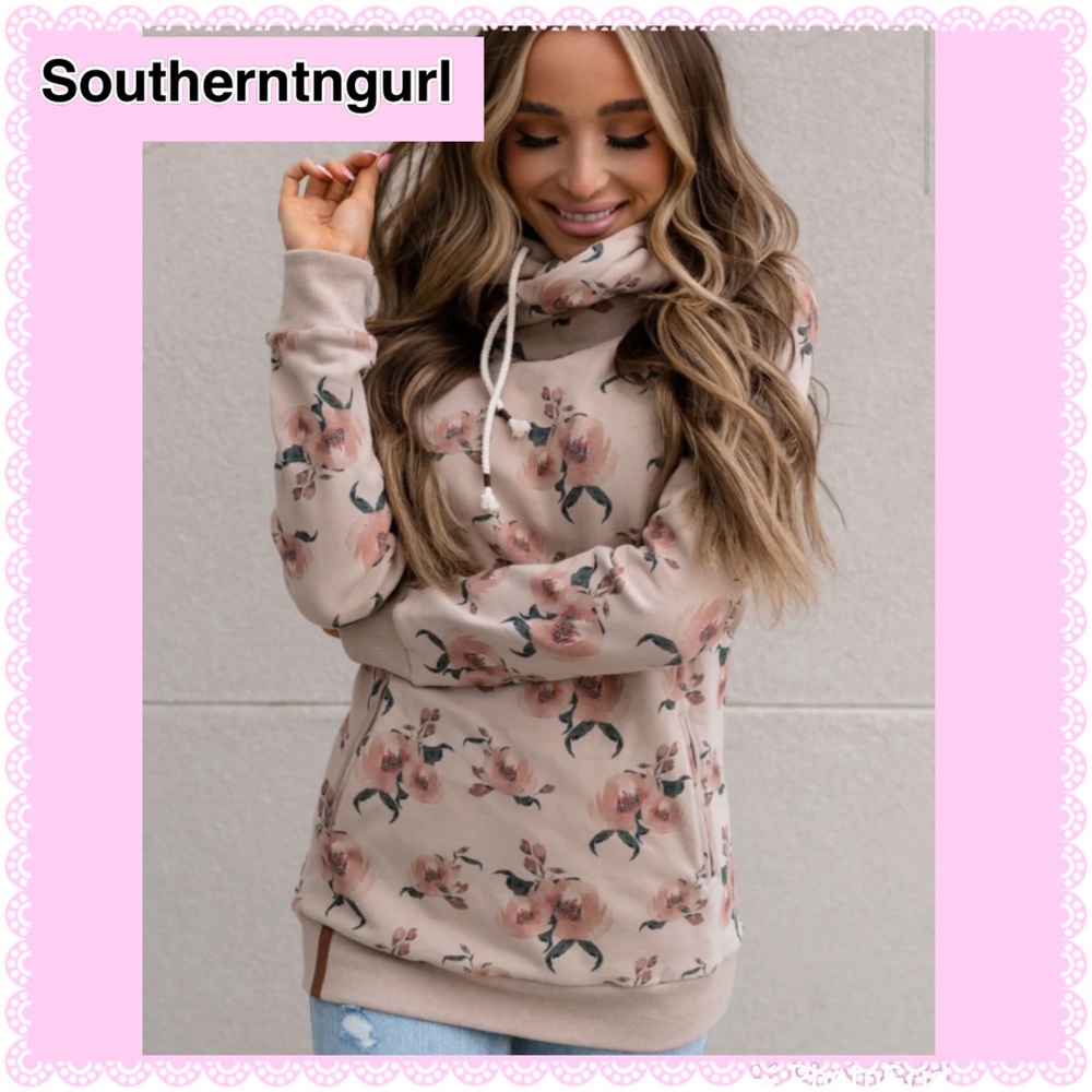 NWT AMPERSAND Avenue “ Nostalgia” Floral Hoodie Sweatshirt / Top